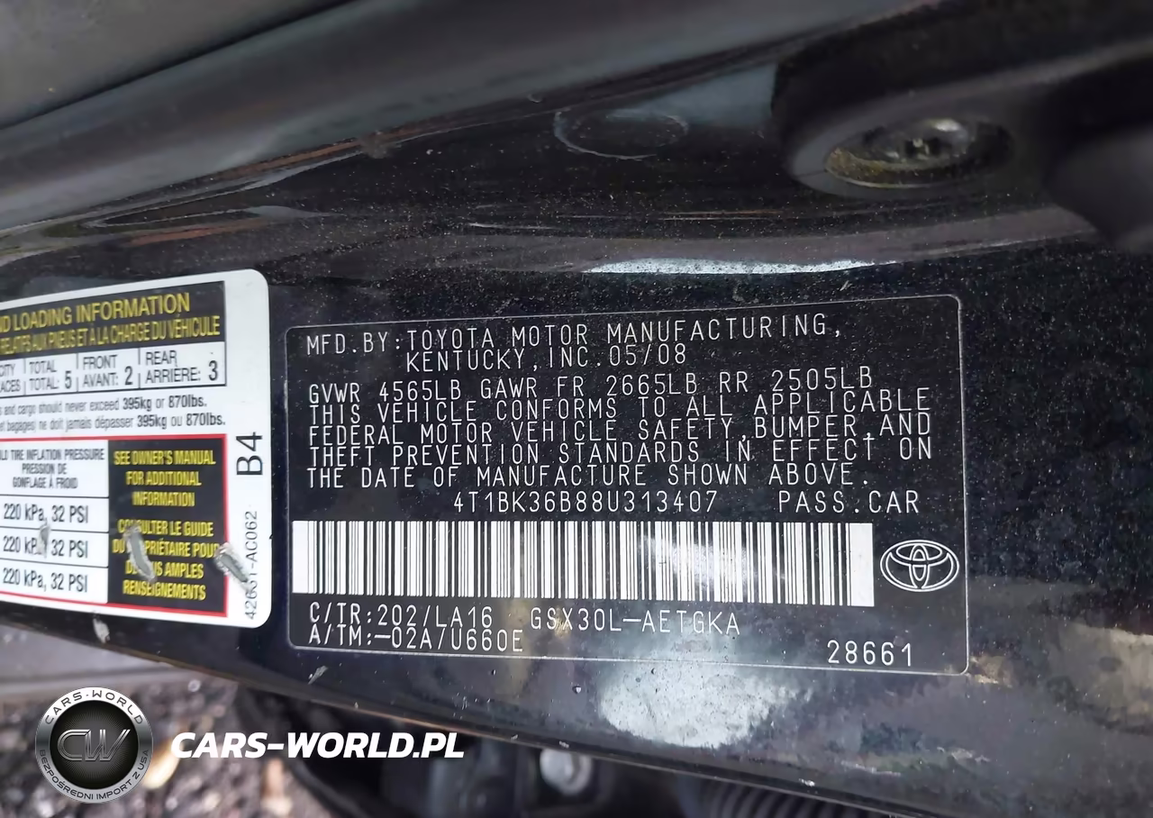 2008 Toyota Avalon Xls VIN:4T1BK36B88U313407 - 9