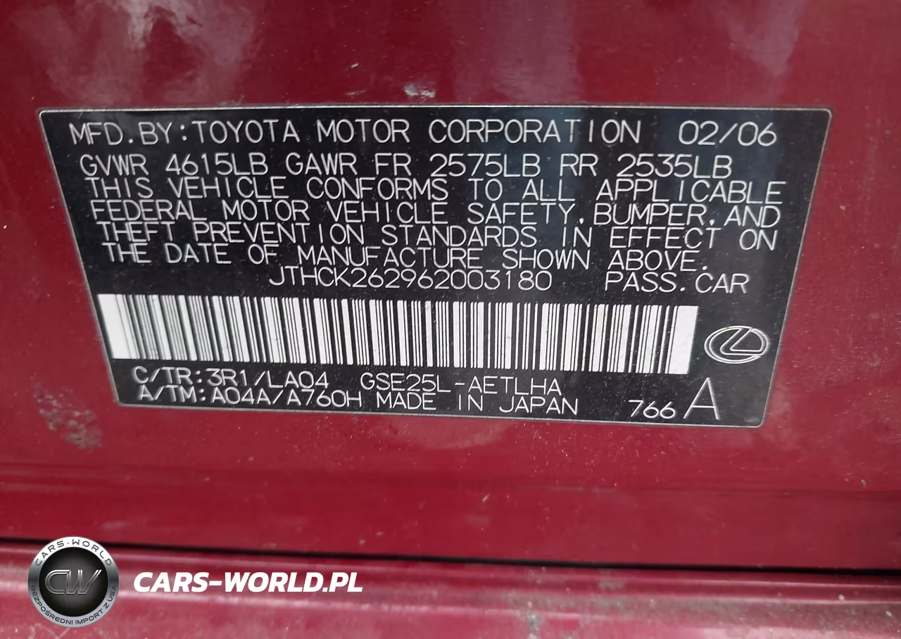 2006 Lexus Is 250 VIN:JTHCK262962003180 - 9