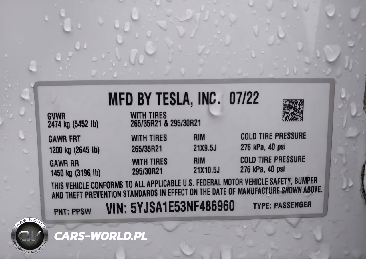 2022 Tesla Model S Dual Motor All-Wheel Drive VIN:5YJSA1E53NF486960 - 9