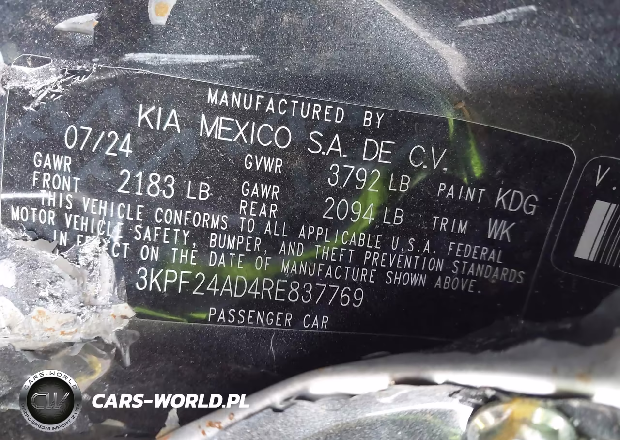 2024 Kia Forte Lxs VIN:3KPF24AD4RE837769 - 9