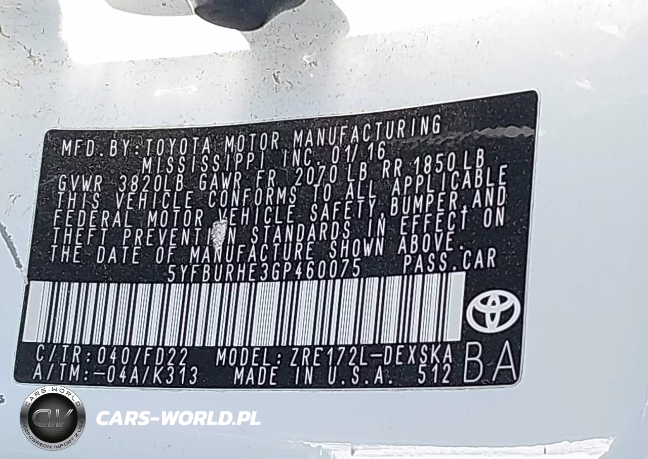 2016 Toyota Corolla S Plus VIN:5YFBURHE3GP460075 - 9