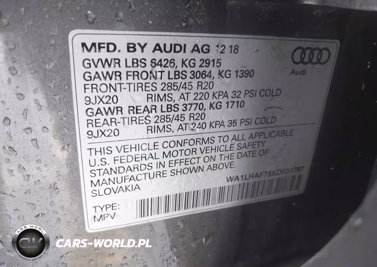 2019 Audi Q7 45 Premium VIN:WA1LHAF75KD024767 - 9