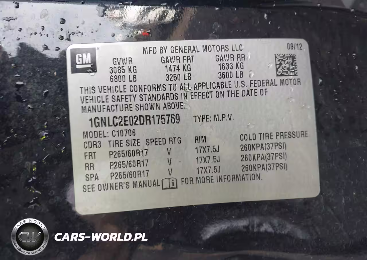 2013 Chevrolet Tahoe Commercial Fleet VIN:1GNLC2E02DR175769 - 9