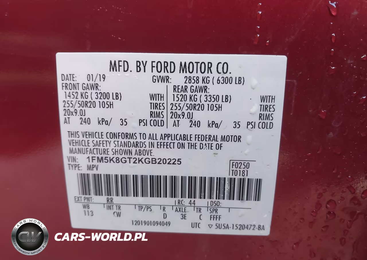 2019 Ford Explorer Sport VIN:1FM5K8GT2KGB20225 - 9