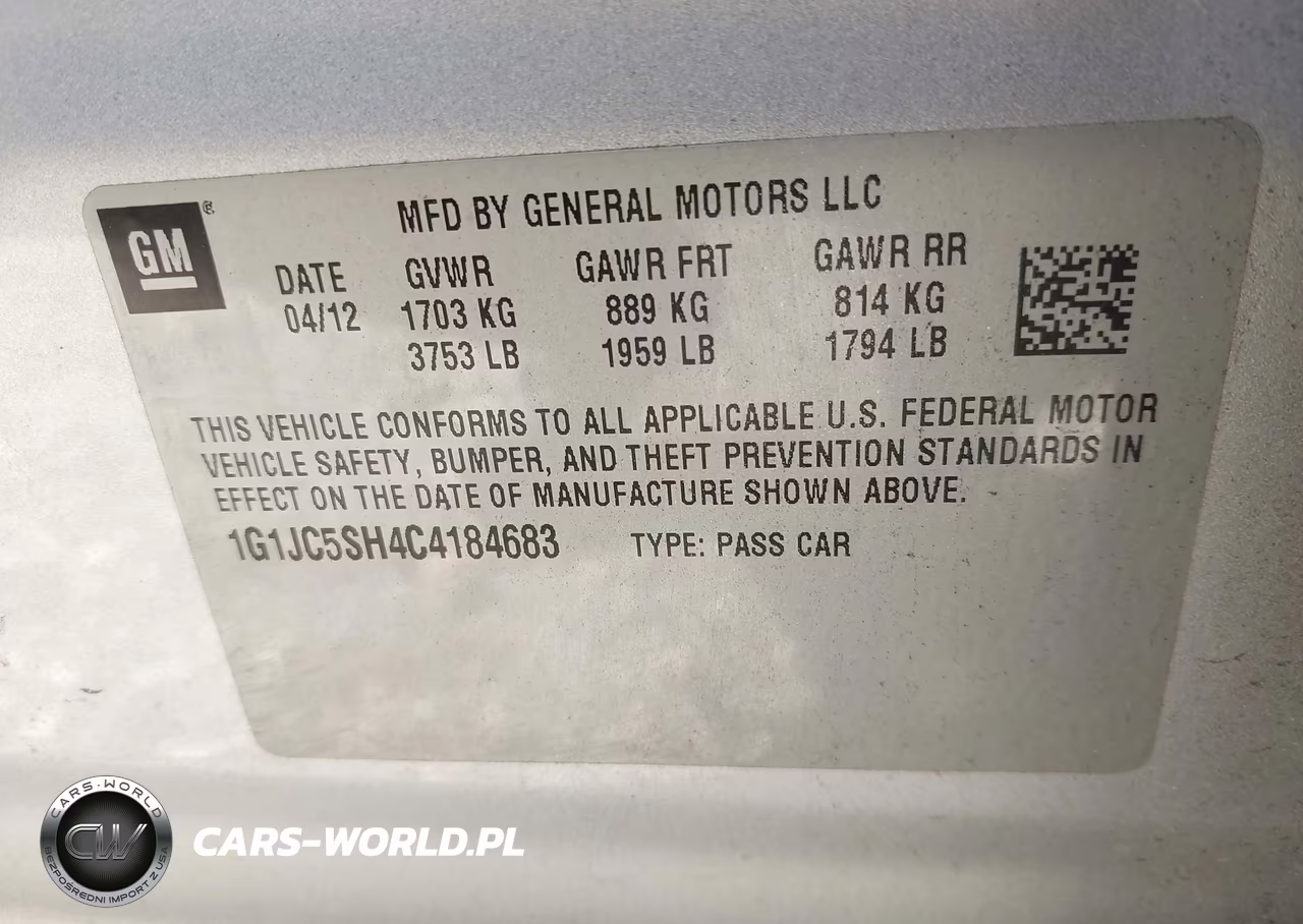 2012 Chevrolet Sonic 2Lt VIN:1G1JC5SH4C4184683 - 9
