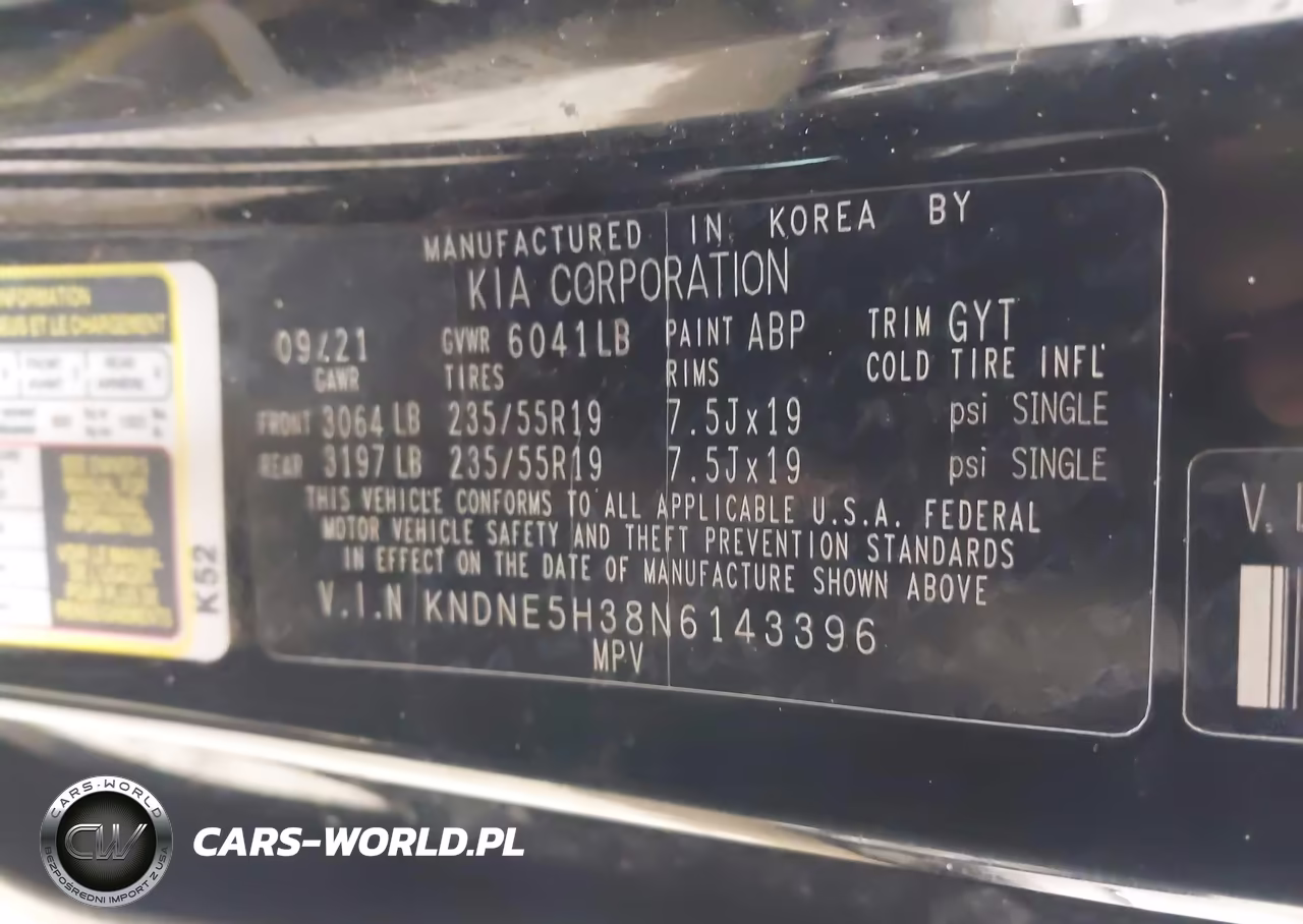 2022 Kia Carnival Mpv Sx VIN:KNDNE5H38N6143396 - 9
