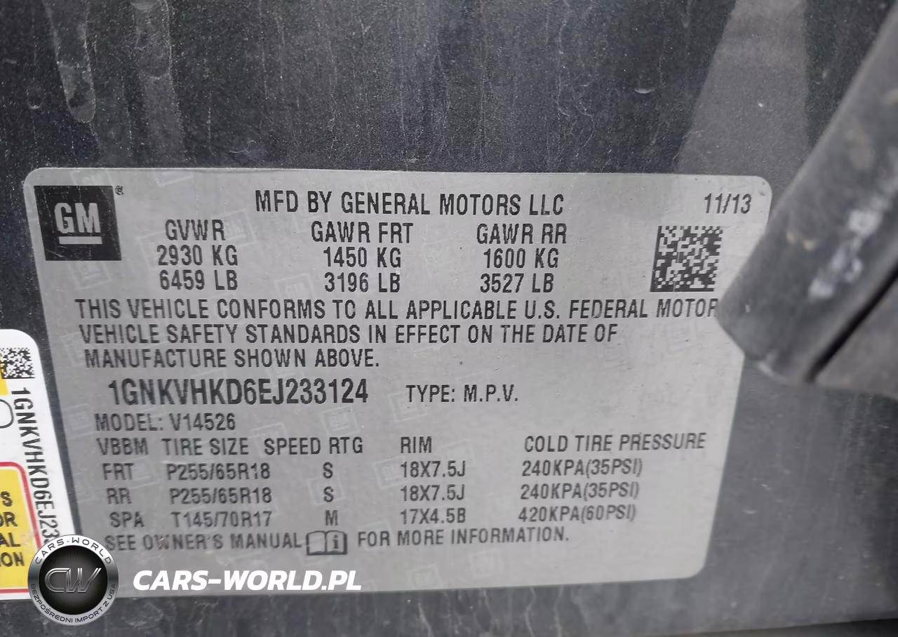 2014 Chevrolet Traverse 2Lt VIN:1GNKVHKD6EJ233124 - 9