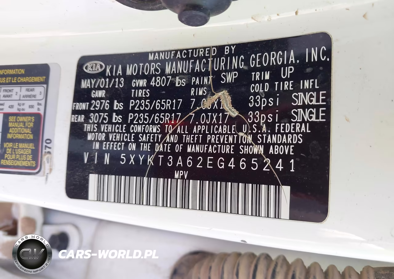 2014 Kia Sorento Lx VIN:5XYKT3A62EG465241 - 9