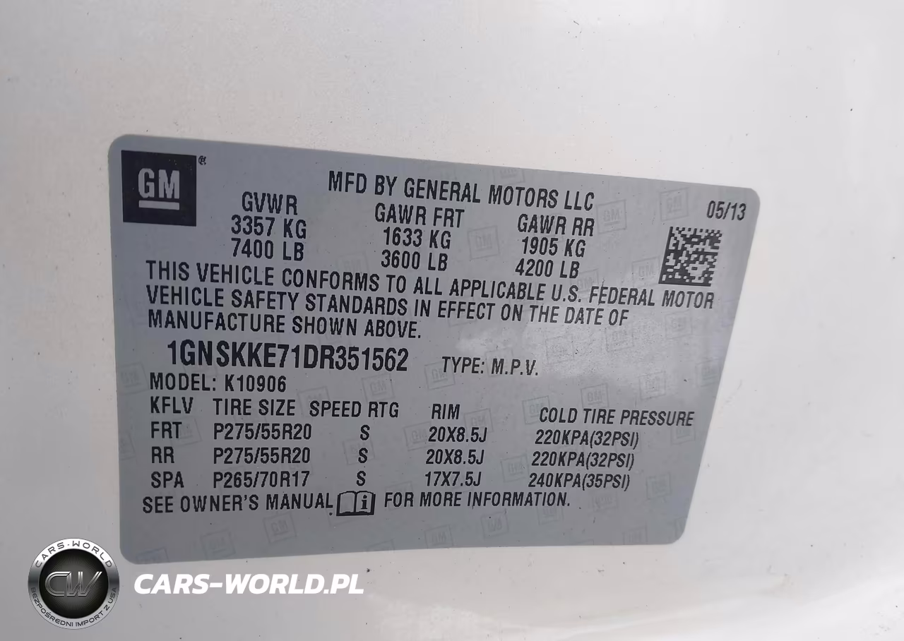 2013 Chevrolet Suburban 1500 Ltz VIN:1GNSKKE71DR351562 - 9
