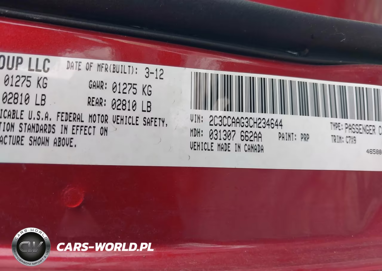 2012 Chrysler 300 VIN:2C3CCAAG3CH234644 - 9