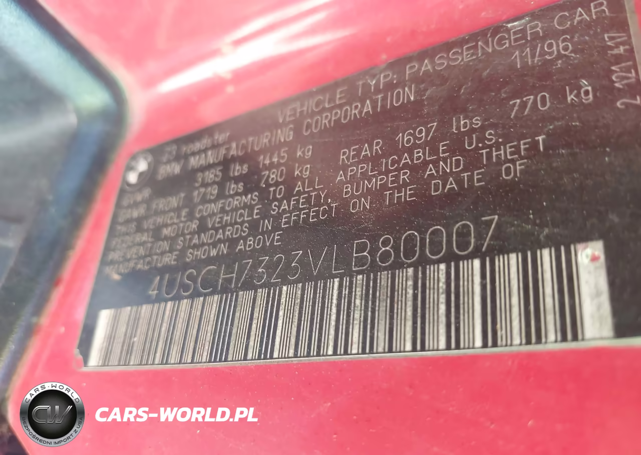 1997 BMW Z3 1.9L VIN:4USCH7323VLB80007 - 9