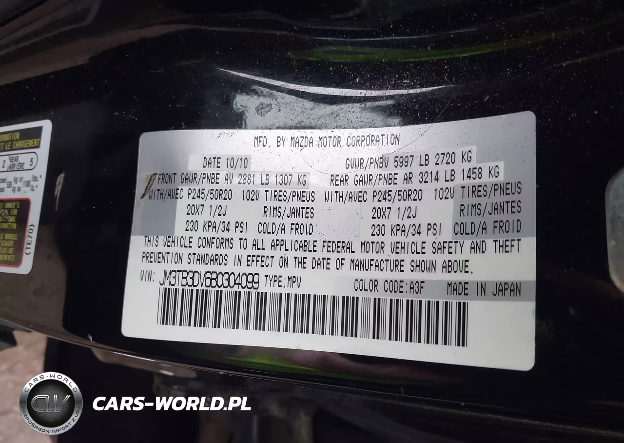 2011 Mazda Cx-9 Grand Touring VIN:JM3TB3DV6B0304099 - 9