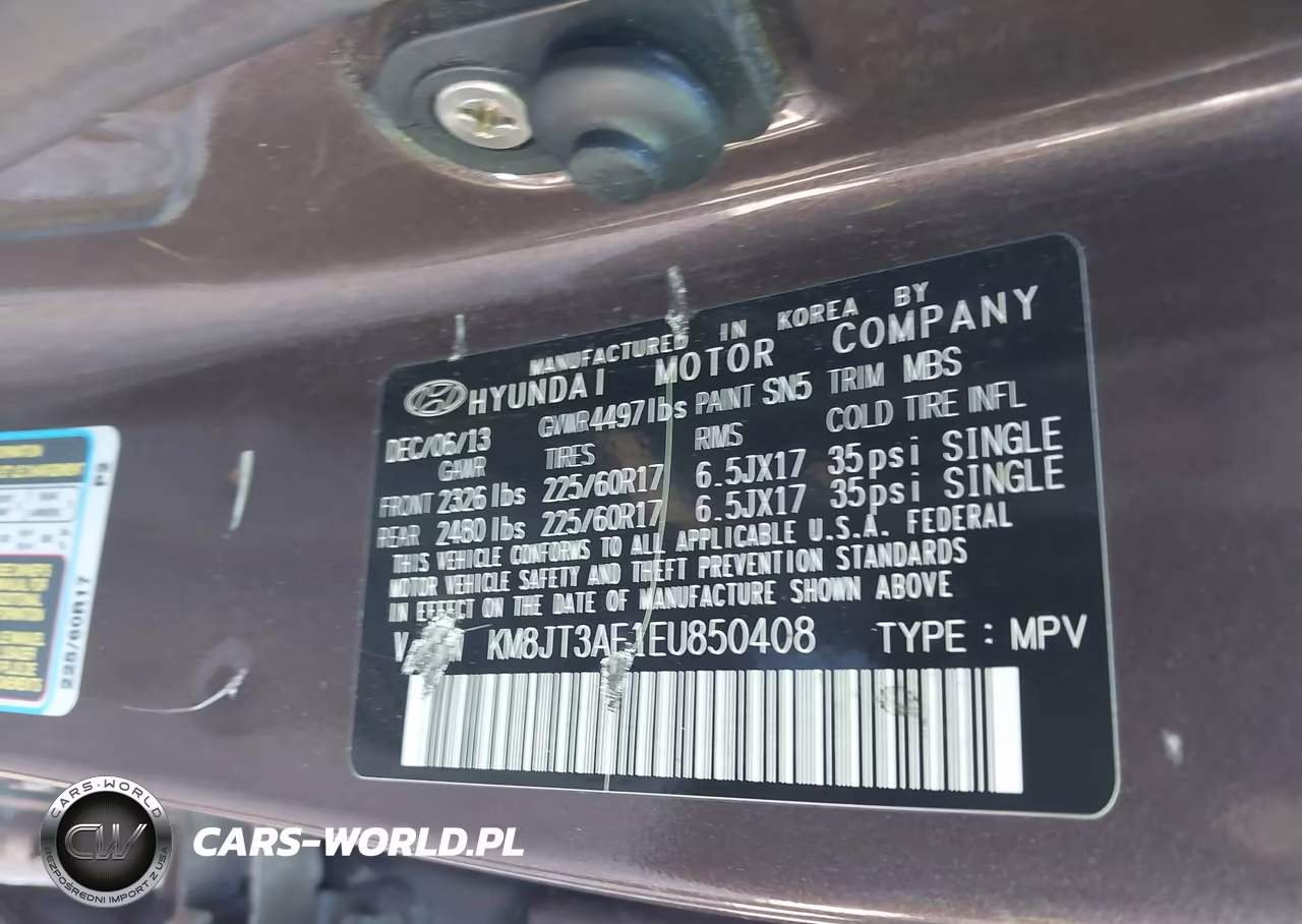 2014 Hyundai Tucson Gls VIN:KM8JT3AF1EU850408 - 9