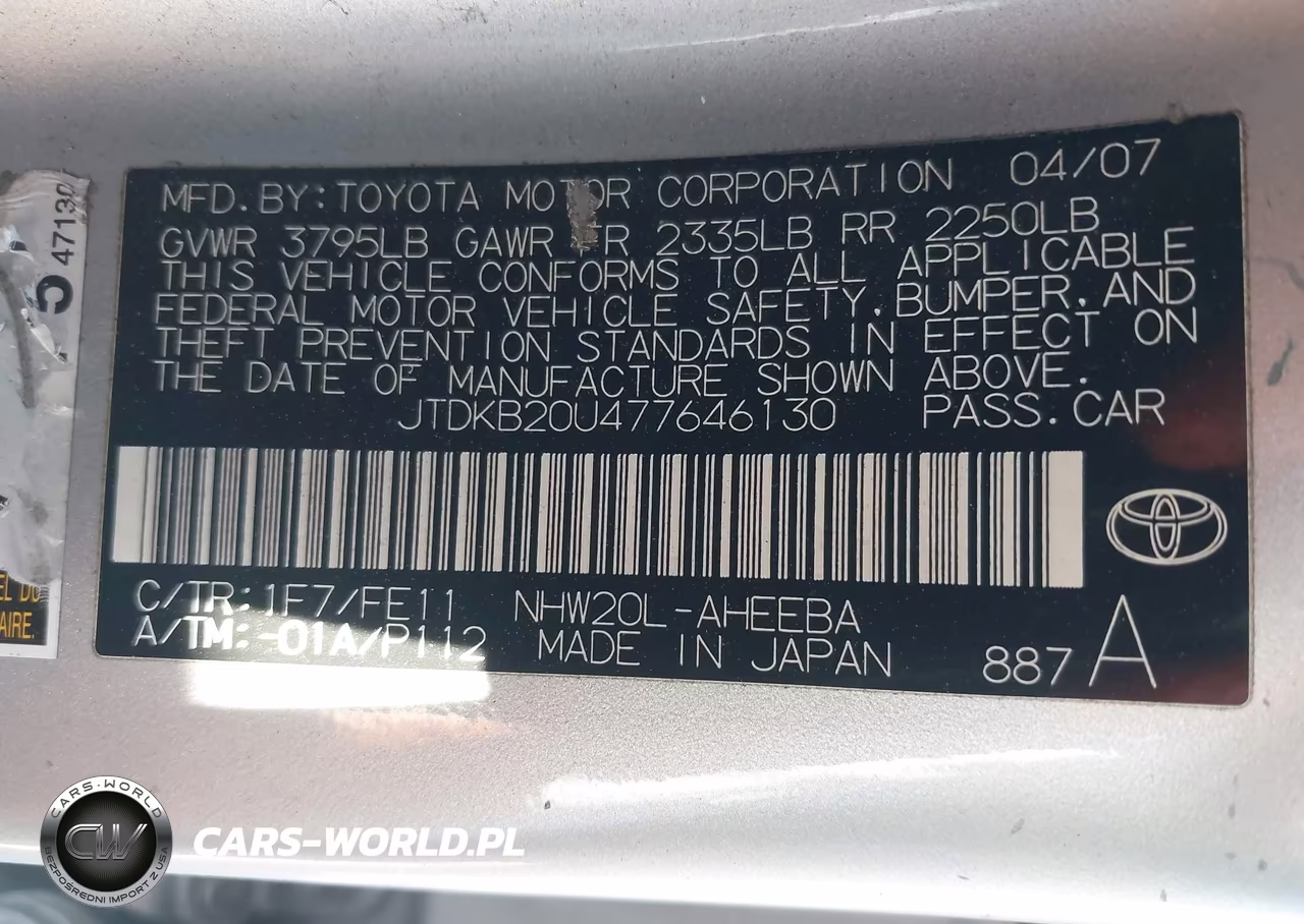 2007 Toyota Prius VIN:JTDKB20U477646130 - 9