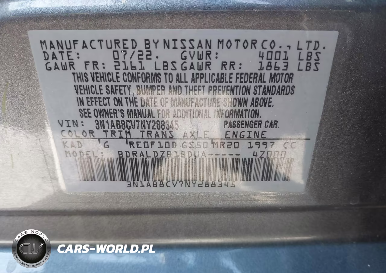 2022 Nissan Sentra Sv Xtronic Cvt VIN:3N1AB8CV7NY288345 - 9
