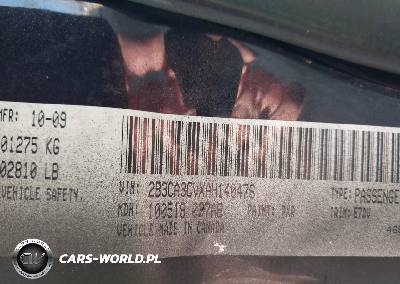 2010 Dodge Charger Sxt VIN:2B3CA3CVXAH140476 - 9