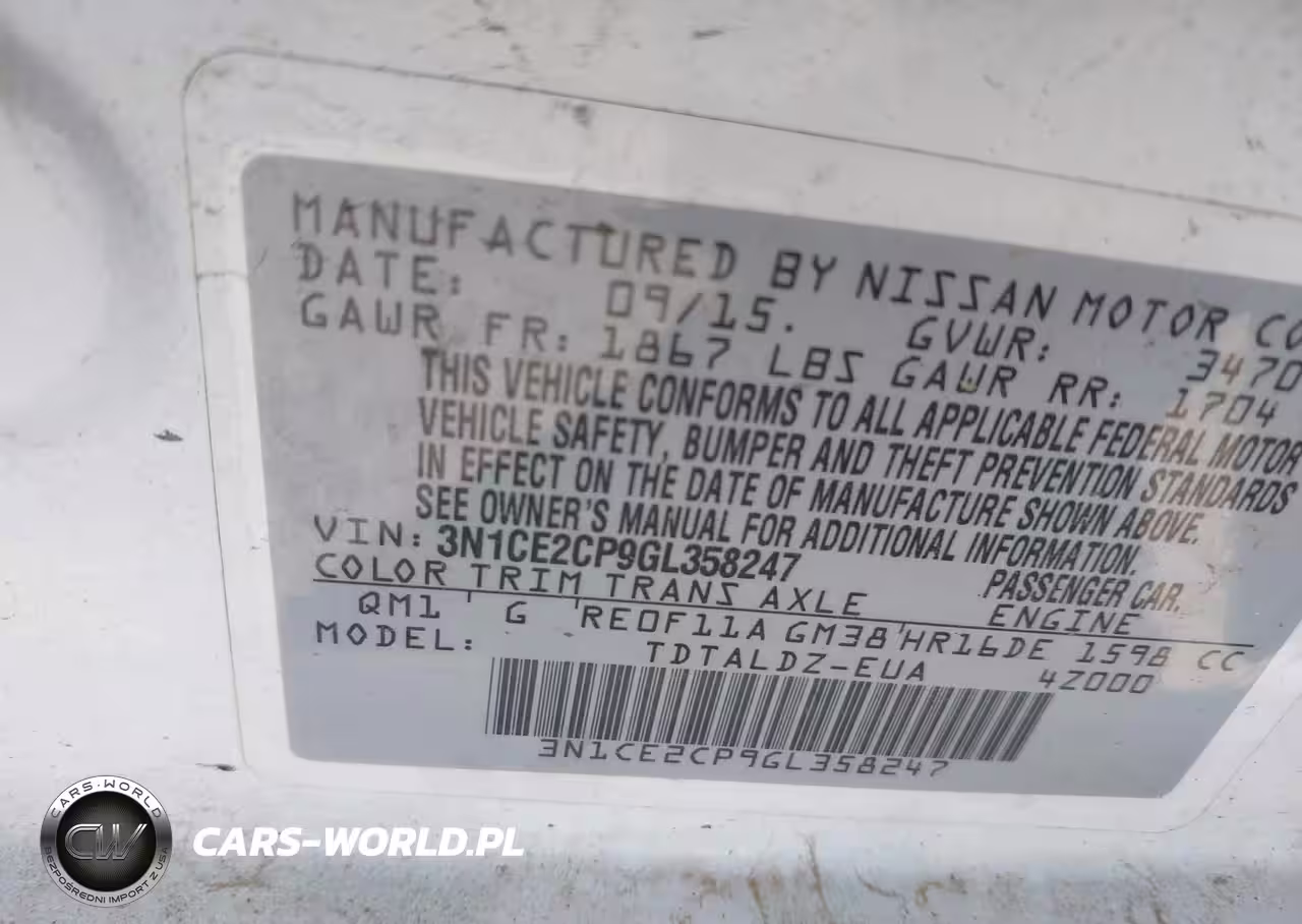 2016 Nissan Versa Note S (Sr)-S Plus-Sl-Sr-Sv VIN:3N1CE2CP9GL358247 - 9