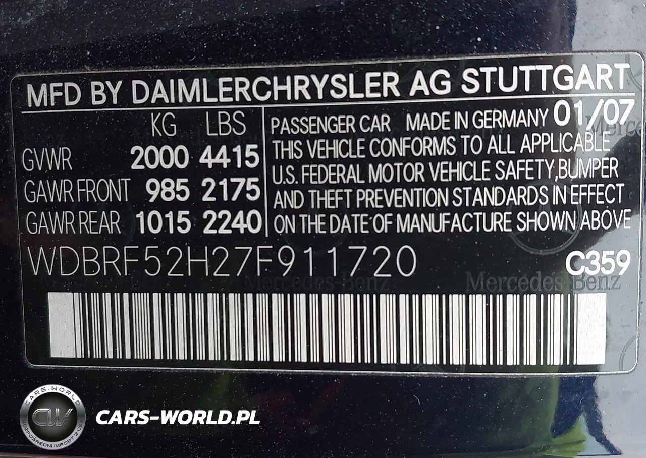 2007 Mercedes-Benz C 230 Sport VIN:WDBRF52H27F911720 - 9