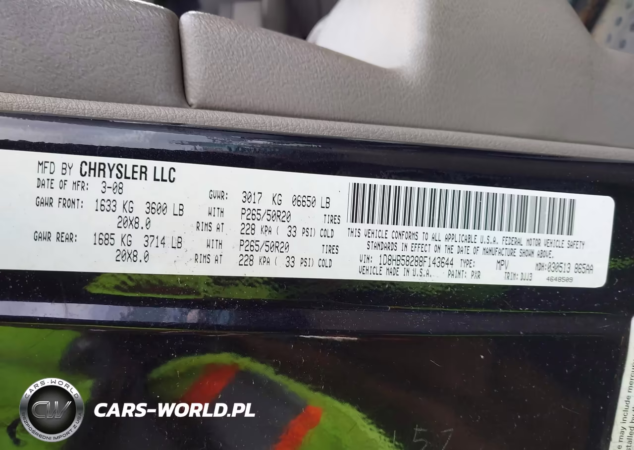 2008 Dodge Durango Limited VIN:1D8HB58288F143644 - 9