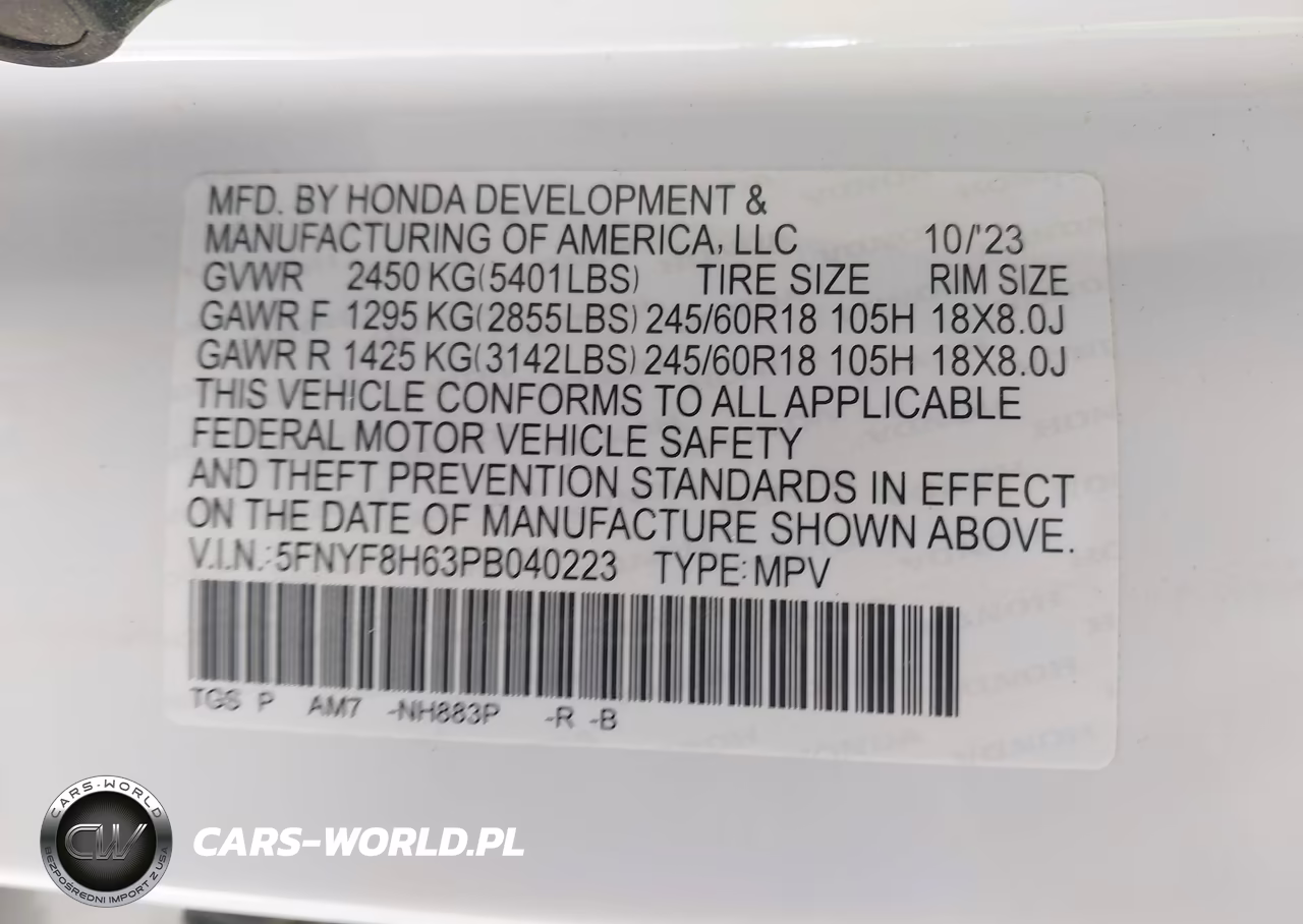 2023 Honda Passport Awd Trailsport VIN:5FNYF8H63PB040223 - 9