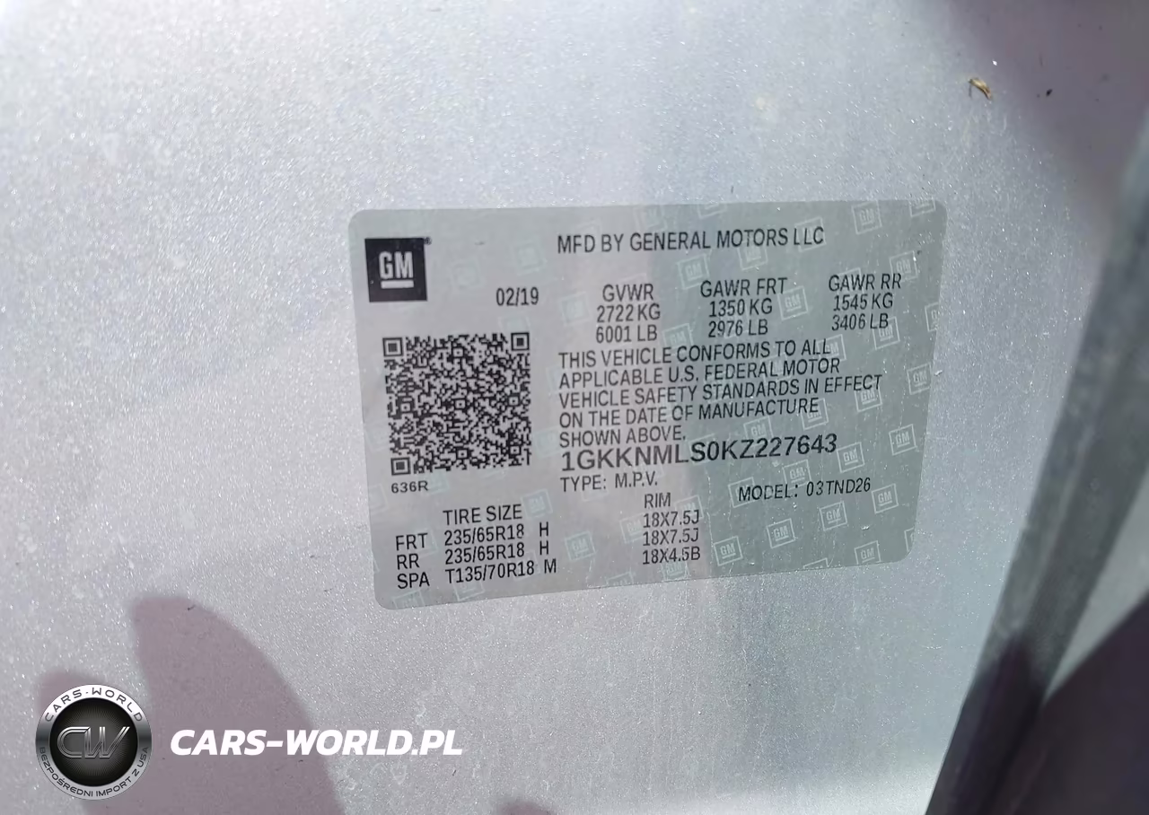 2019 GMC Acadia Slt-1 VIN:1GKKNMLS0KZ227643 - 9