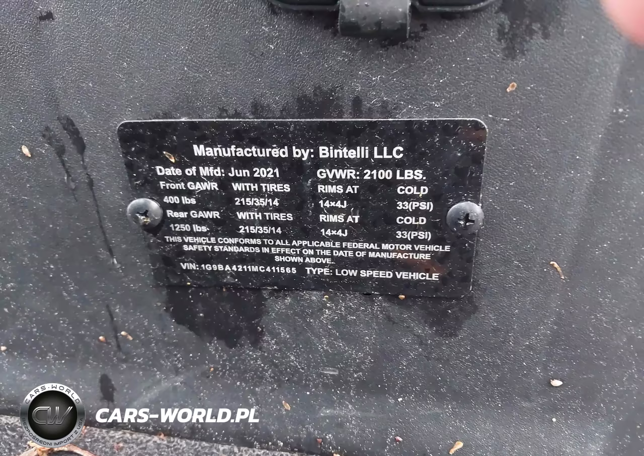 2021 Citc Golf Cart VIN:1G9BA4211MC411565 - 9