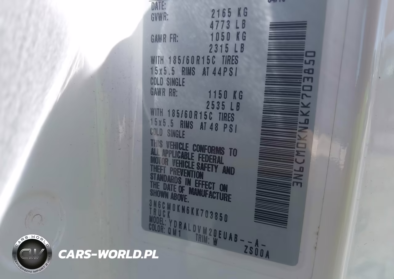 2019 Nissan Nv200 S VIN:3N6CM0KN6KK703850 - 9