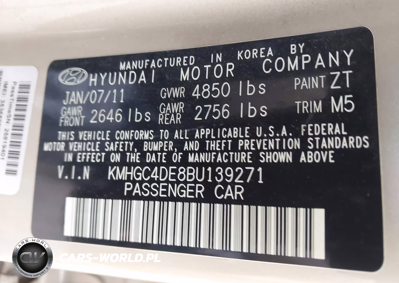 2011 Hyundai Genesis 3.8 VIN:KMHGC4DE8BU139271 - 9