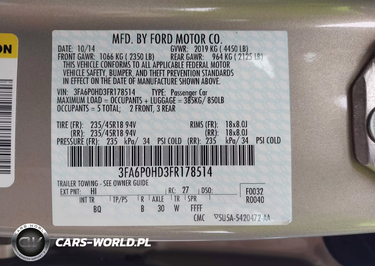 2015 Ford Fusion Se VIN:3FA6P0HD3FR178514 - 9