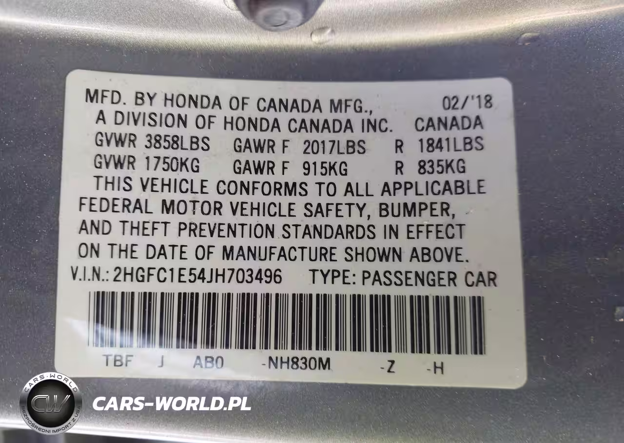 2018 Honda Civic Si VIN:2HGFC1E54JH703496 - 9