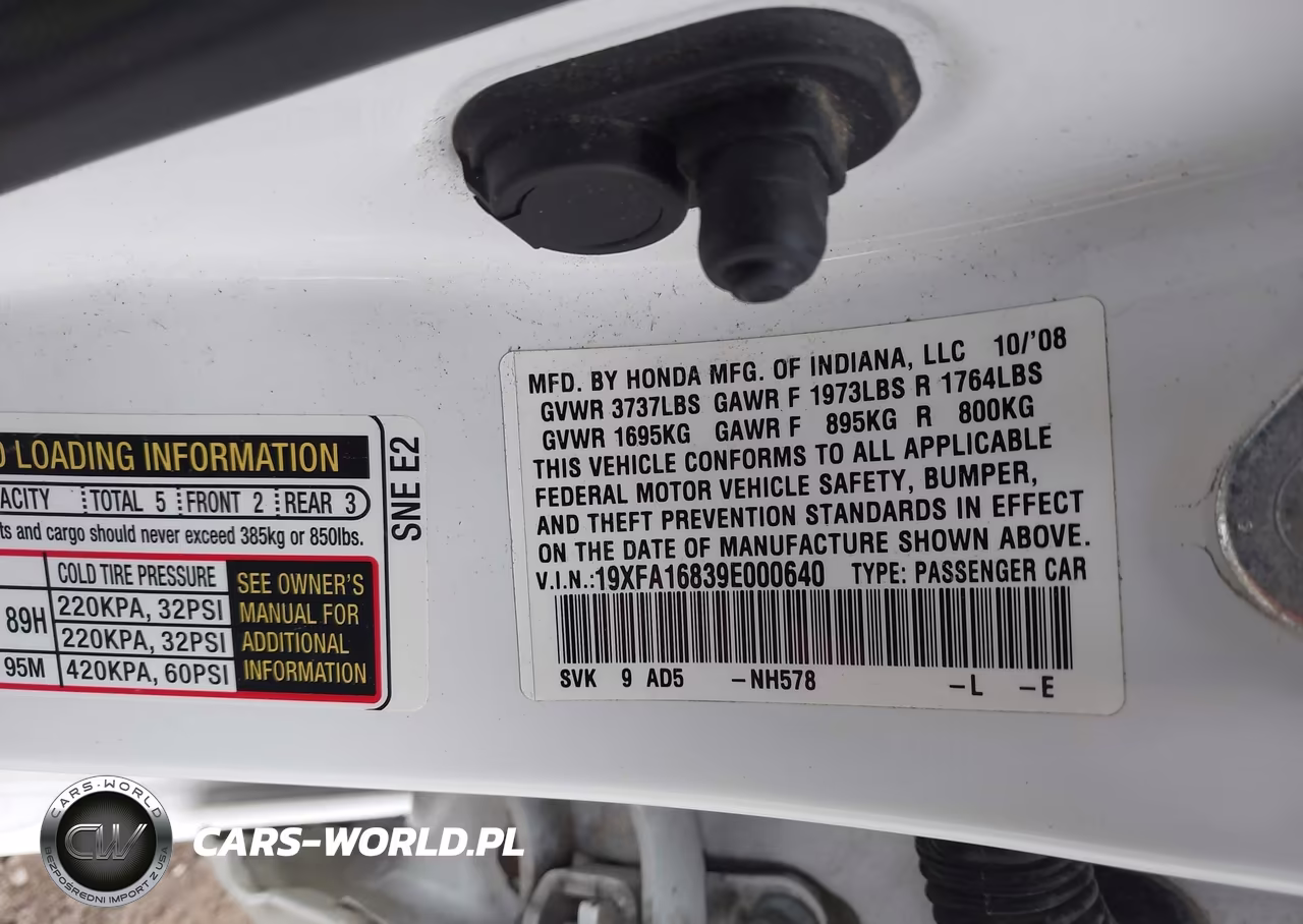2009 Honda Civic Ex VIN:19XFA16839E000640 - 9