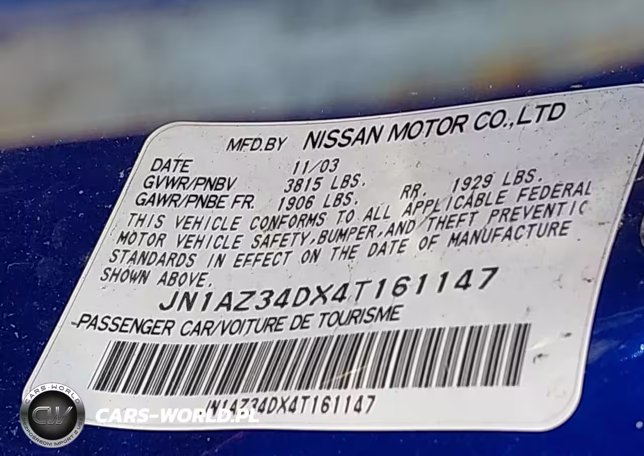 2004 Nissan 350Z VIN:JN1AZ34DX4T161147 - 9