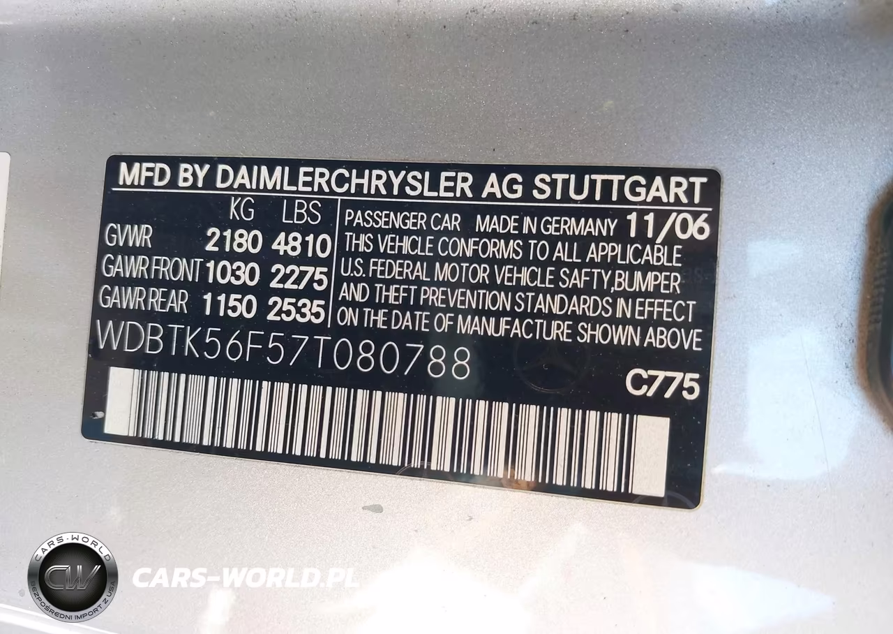 2007 Mercedes-Benz Clk 350 VIN:WDBTK56F57T080788 - 9