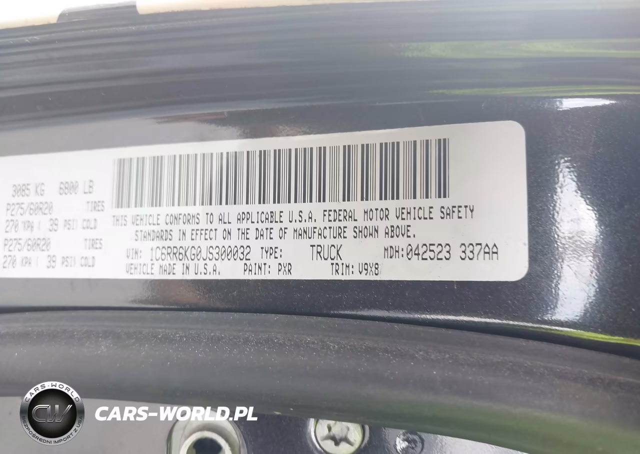 2018 Ram 1500 VIN:1C6RR6KG0JS300032 - 9