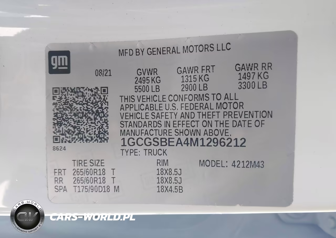 2021 Chevrolet Colorado 2Wd Short Box Wt VIN:1GCGSBEA4M1296212 - 9