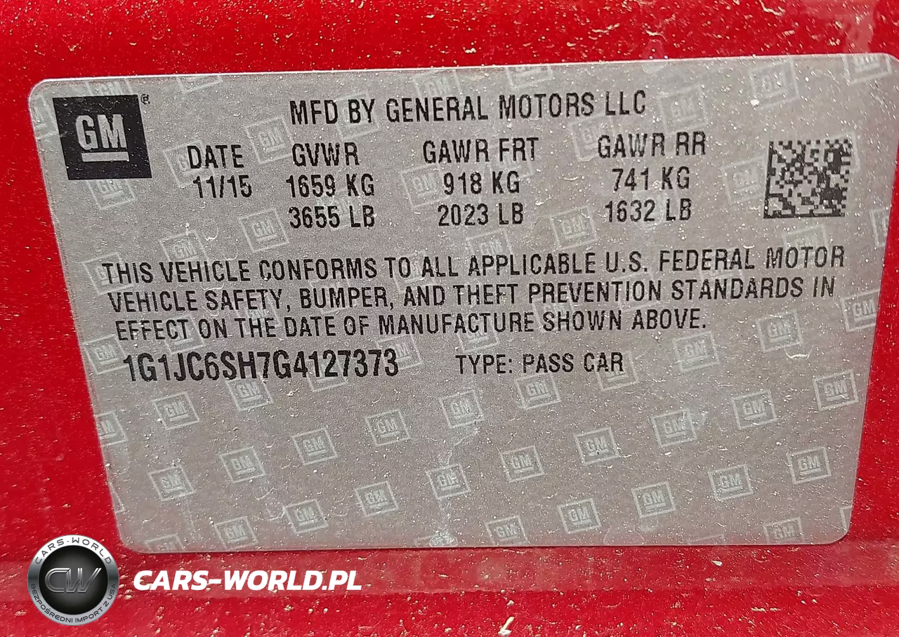 CHEVROLET SONIC VIN:1G1JC6SH7G4127373 - 9