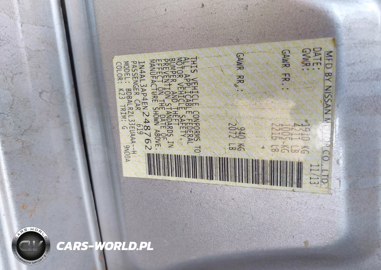 2014 Nissan Altima 2.5 S VIN:1N4AL3AP4EN248762 - 9