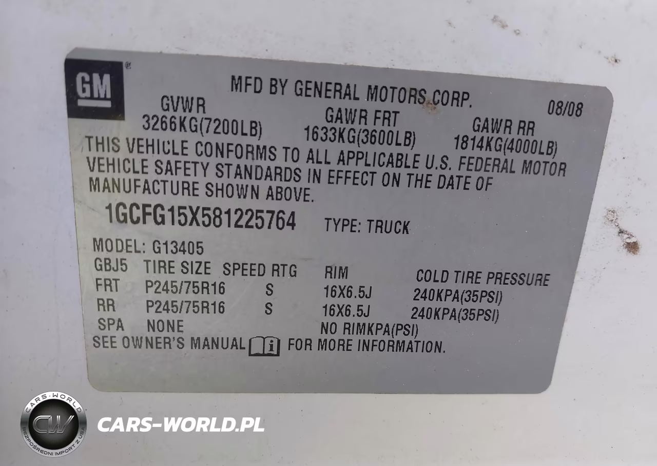 2008 Chevrolet Express Work Van VIN:1GCFG15X581225764 - 9