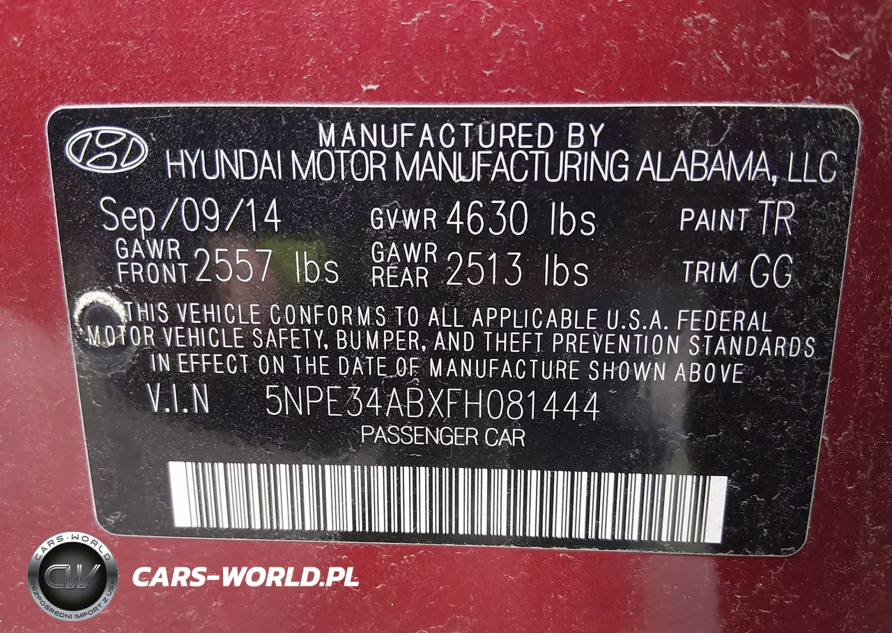 2015 Hyundai Sonata Sport 2.0T VIN:5NPE34ABXFH081444 - 9