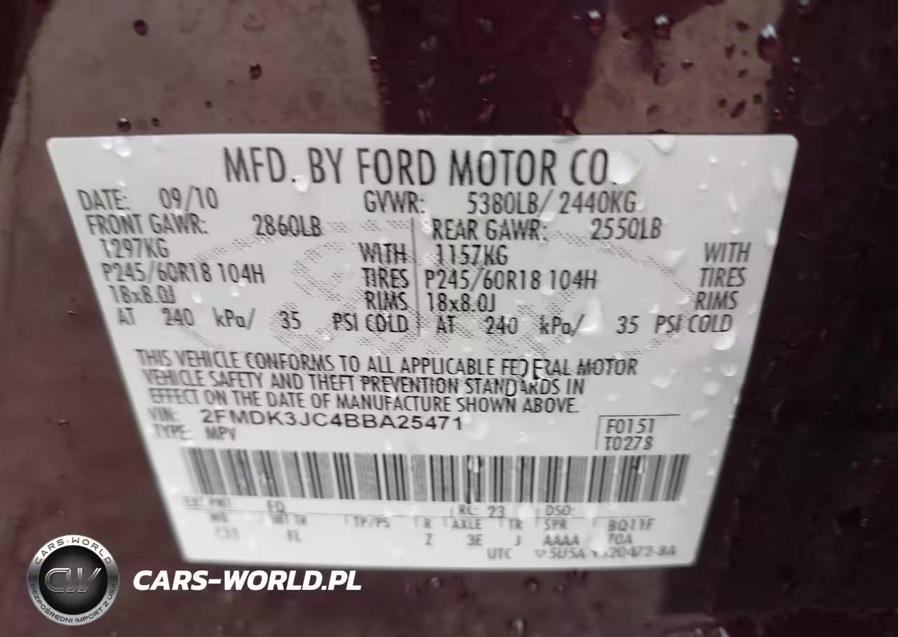 2011 Ford Edge Sel VIN:2FMDK3JC4BBA25471 - 9