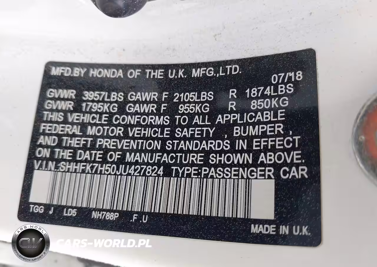 2018 Honda Civic Ex VIN:SHHFK7H50JU427824 - 9