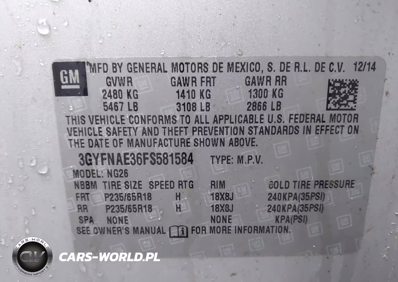 2015 Cadillac Srx Standard VIN:3GYFNAE36FS581584 - 9