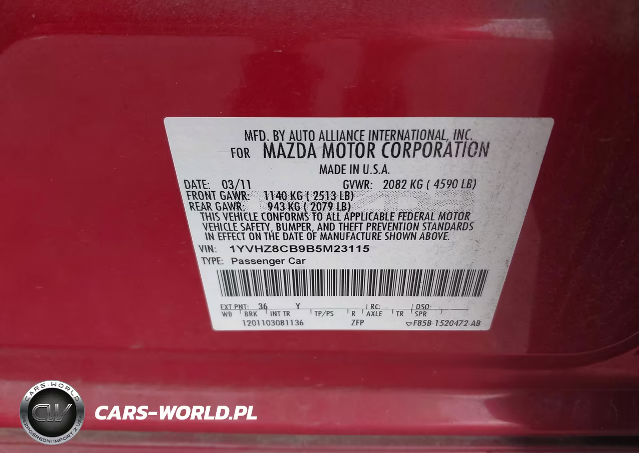 2011 Mazda Mazda6 S Grand Touring VIN:1YVHZ8CB9B5M23115 - 9