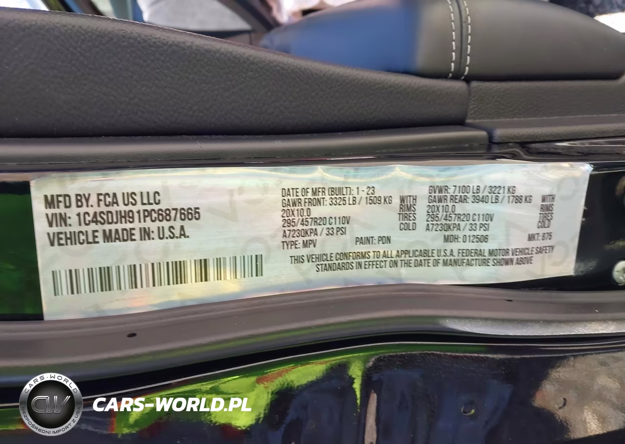DODGE DURANGO VIN:1C4SDJH91PC687665 - 9