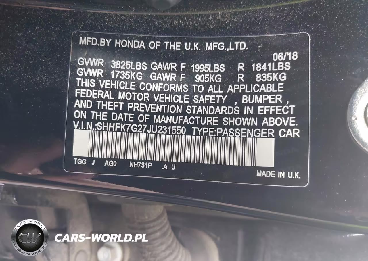 2018 Honda Civic Lx VIN:SHHFK7G27JU231550 - 9