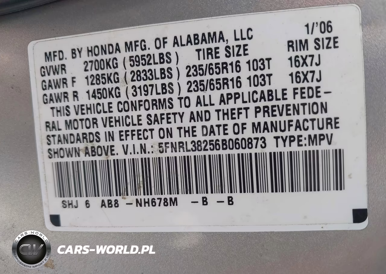 2006 Honda Odyssey Lx VIN:5FNRL38256B060873 - 9