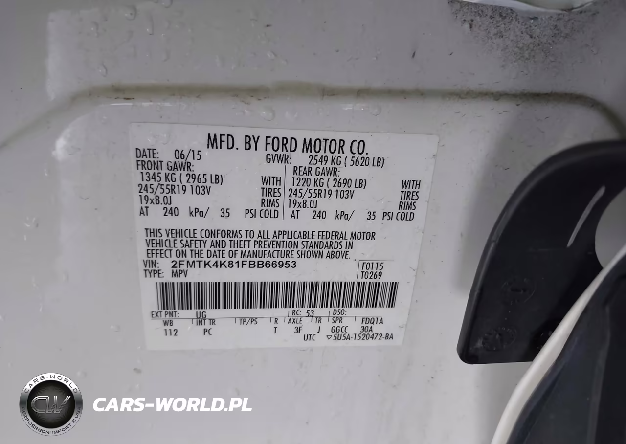 2015 Ford Edge Titanium VIN:2FMTK4K81FBB66953 - 9