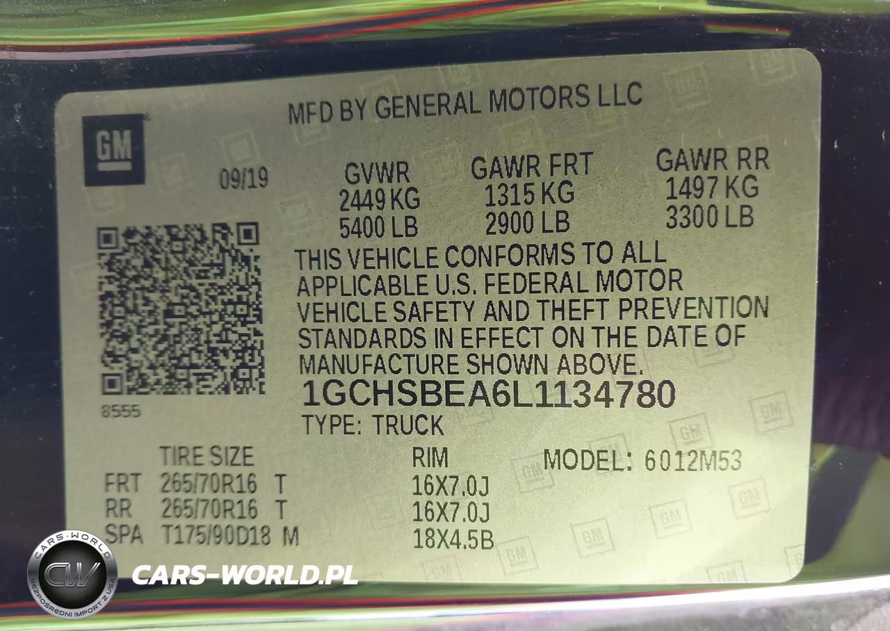 2020 Chevrolet Colorado 2Wd Long Box Wt VIN:1GCHSBEA6L1134780 - 9
