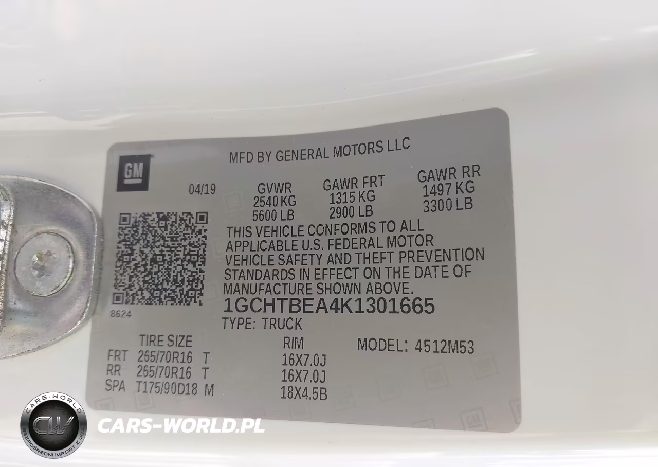 2019 Chevrolet Colorado Wt VIN:1GCHTBEA4K1301665 - 9