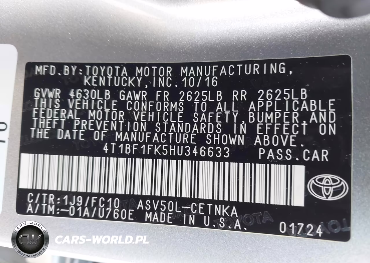 2017 Toyota Camry Le VIN:4T1BF1FK5HU346633 - 9